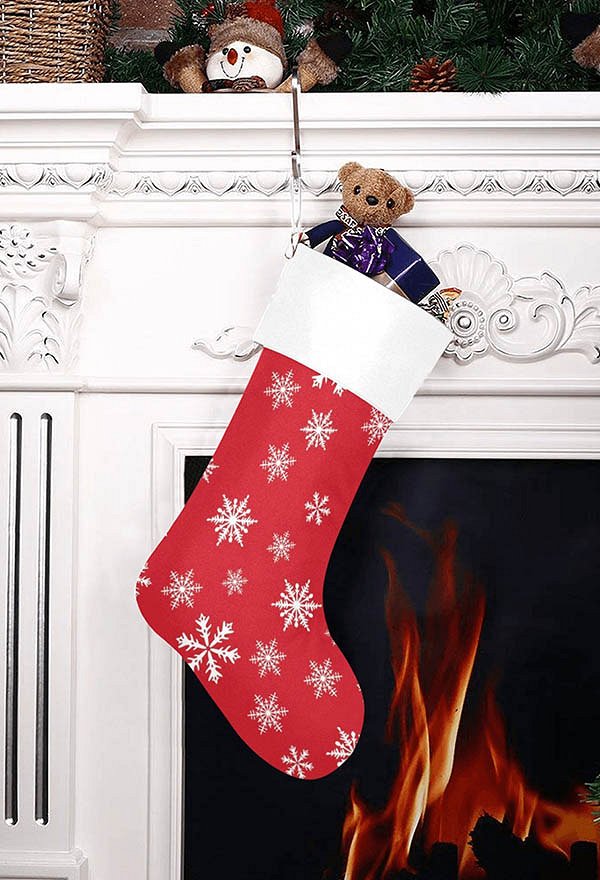 クリスマスストッキングスノーフレークパターンクリスマスソックスクリスマスツリーと家族のクリスマスキャラクターのホリデーシーズンのパーティーの装飾のためのギフトバッグ