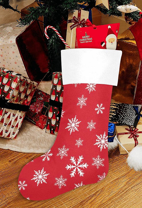 クリスマスストッキングスノーフレークパターンクリスマスソックスクリスマスツリーと家族のクリスマスキャラクターのホリデーシーズンのパーティーの装飾のためのギフトバッグ