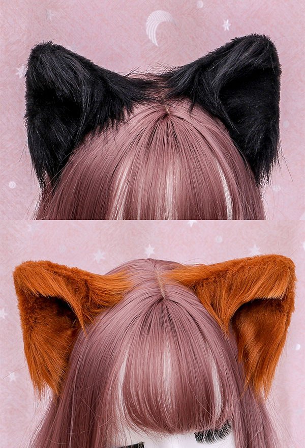 女性狐耳 ロリータ 髪飾り ヘアクリップ コスプレアクセサリー