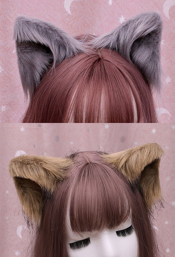 女性狐耳 ロリータ 髪飾り ヘアクリップ コスプレアクセサリー