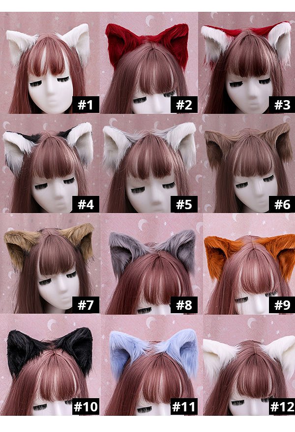 女性狐耳 ロリータ 髪飾り ヘアクリップ コスプレアクセサリー