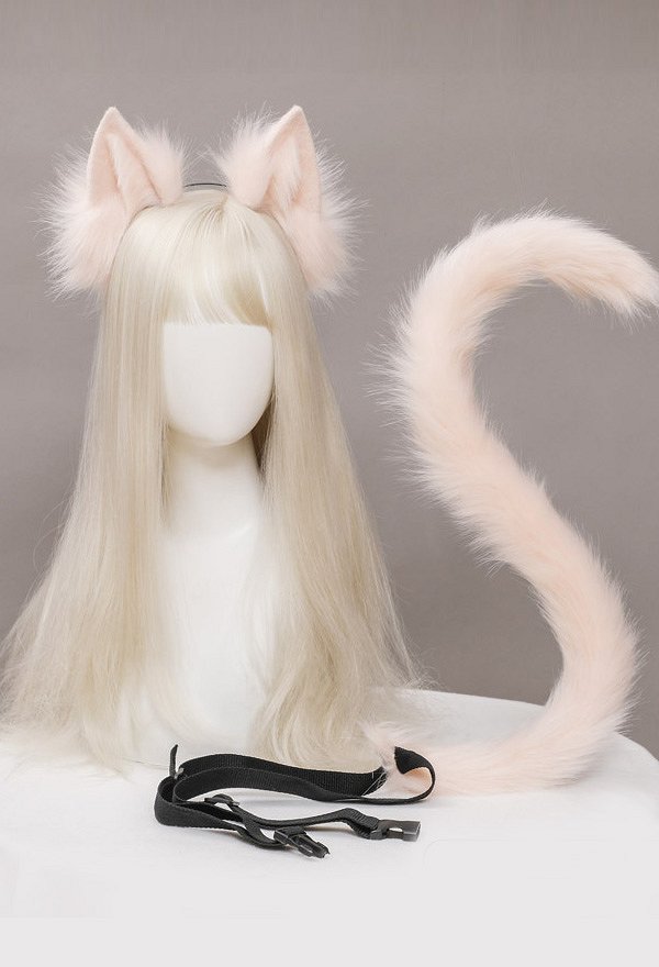 女性猫耳と尾 ロリータ 髪飾り ヘアクリップ コスプレアクセサリ