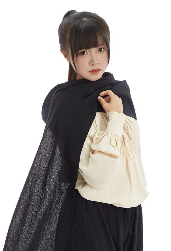中世 ダーク系 フード付き ショール