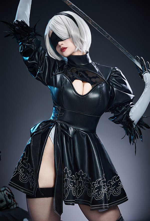ニーア オートマタ 2B PUレザー スカート コスプレ アクセサリー