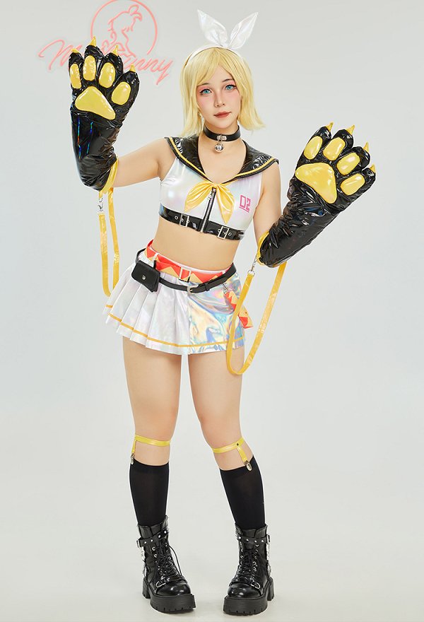 鏡音リン コスプレ 道具 黄色 獣爪手袋
