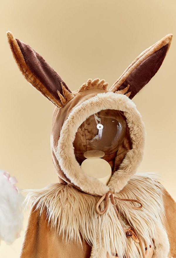 PM 動物風 かわいい フード付き ファーケープ ポンポン付き