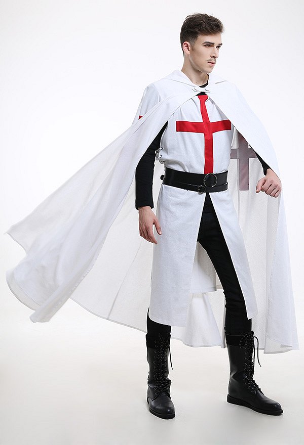 男性テンプラータバード 中世十字軍 コスプレ衣装 男性テンプラータバード 中世十字軍 コスプレ衣装
