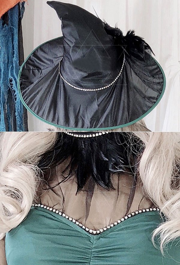 魔女悪魔　コスプレ衣装　セクシーな暗闇ゴシック緑色ドレス