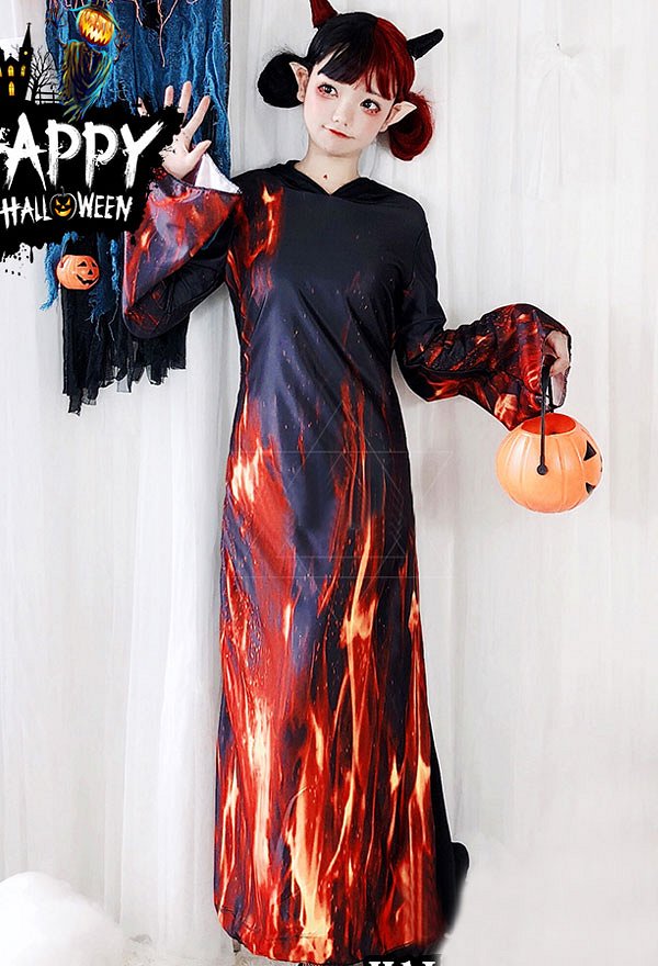 ハロウィン 地獄悪魔 コスプレ衣装 暗闇ゴシック魔女ドレス ハロウィン 地獄悪魔 コスプレ衣装 暗闇ゴシック魔女ドレス