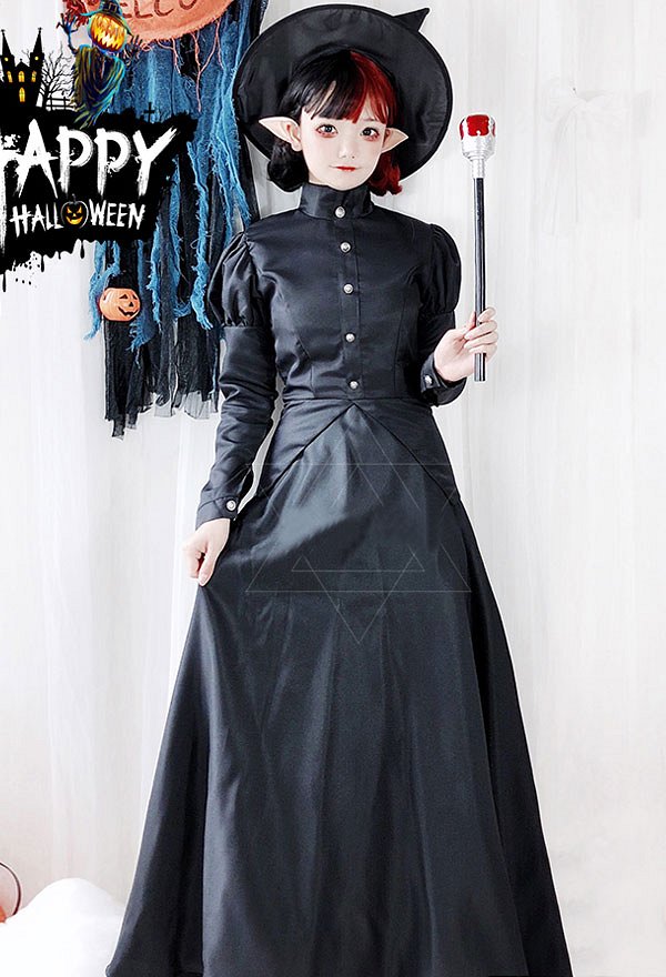 オズの魔法使い大人の魔女吸血鬼帽子付きハロウィンパーティーキュートロングドレス オズの魔法使い大人の魔女吸血鬼帽子付きハロウィンパーティーキュートロングドレス