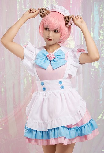 カワイイ ネコ ロリータ メイド コスプレ 衣装