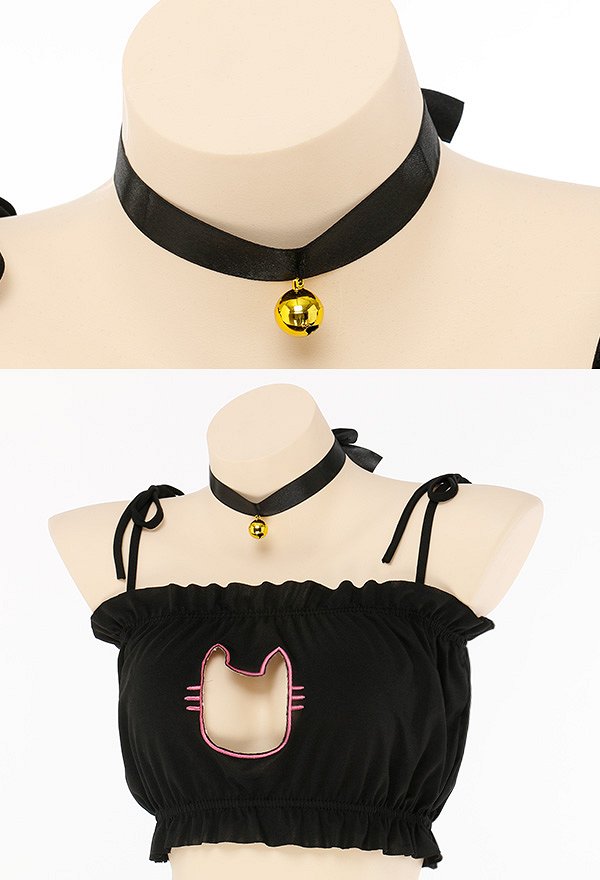 女性用 オープンチェスト 刺繍 ネコ 鍵穴 猫娘 セクシー ランジェリー セット 水着 アニメ コスプレ 女性用 オープンチェスト 刺繍 ネコ 鍵穴 猫娘 セクシー ランジェリー セット 水着 アニメ コスプレ