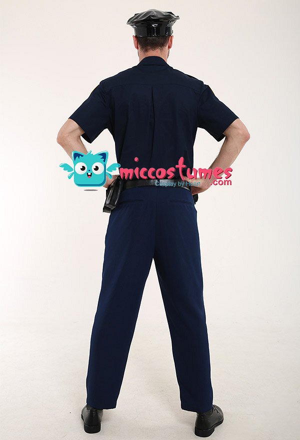 大人 警察官 コスプレ コスチューム 男性用 半袖 制服 帽子付き