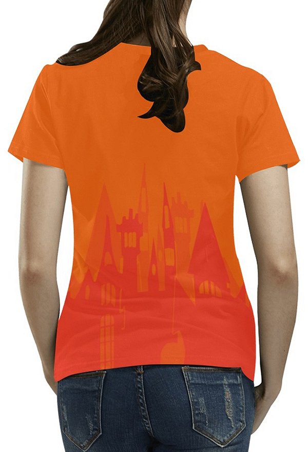 ハロウィン レディース レギュラー Tシャツ パンプキン バニー プリント スリム Tシャツ