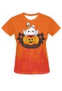 ハロウィン レディース レギュラー Tシャツ パンプキン バニー プリント スリム Tシャツ