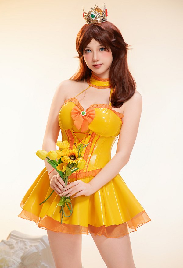 マリオ デイジー姫 コスプレ カジュアル ドレス