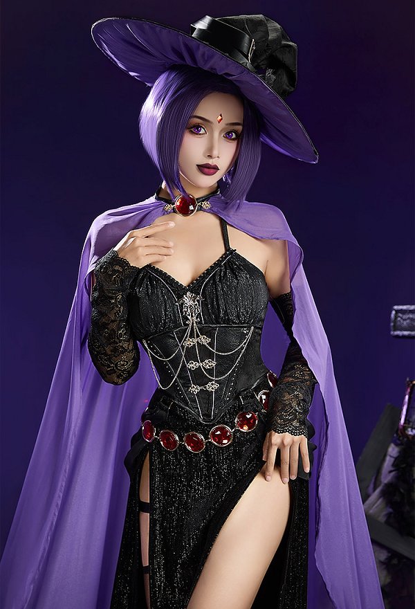 スーパーヒーロー レイブン 同人 魔女 コスプレ ハロウィン ドレス
