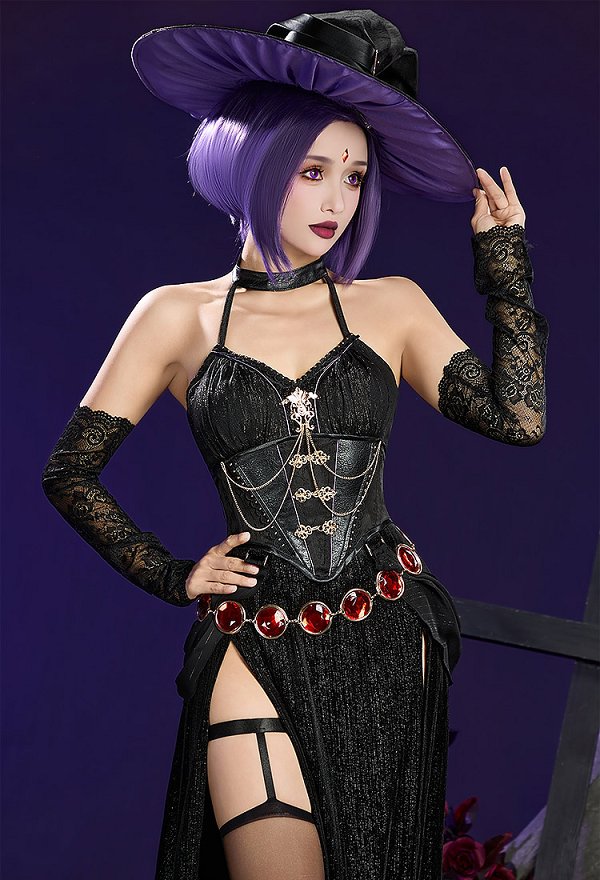 スーパーヒーロー レイブン 同人 魔女 コスプレ ハロウィン ドレス