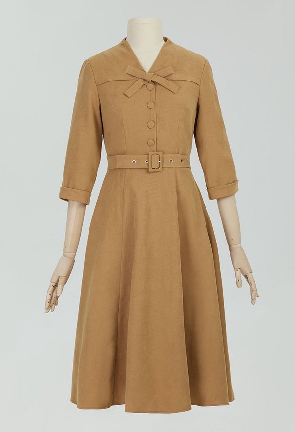 1950s ヴィンテージ レトロ Vネック ワンピース