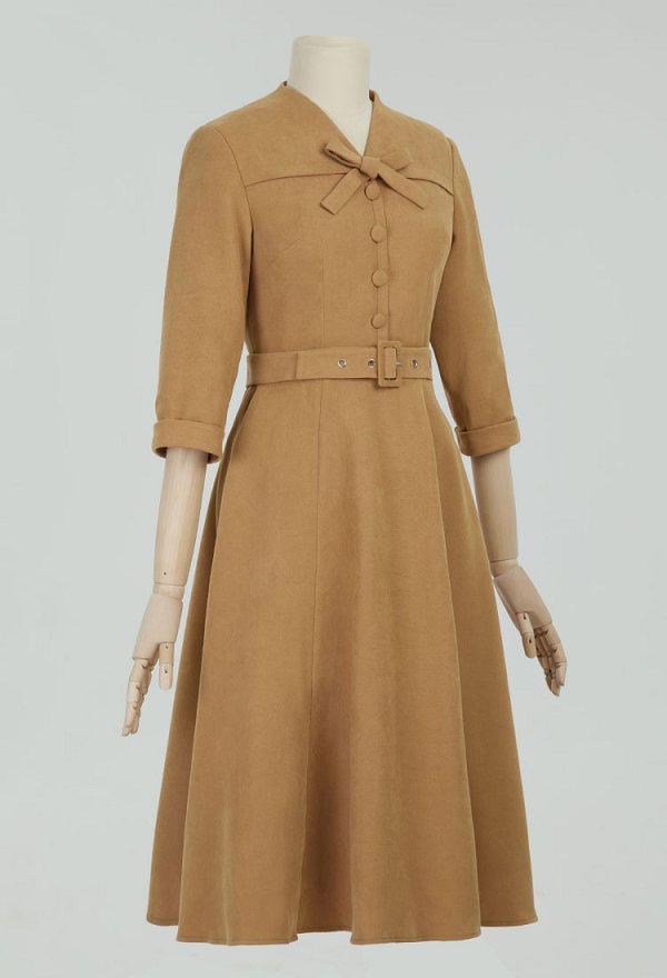 1950s ヴィンテージ レトロ Vネック ワンピース