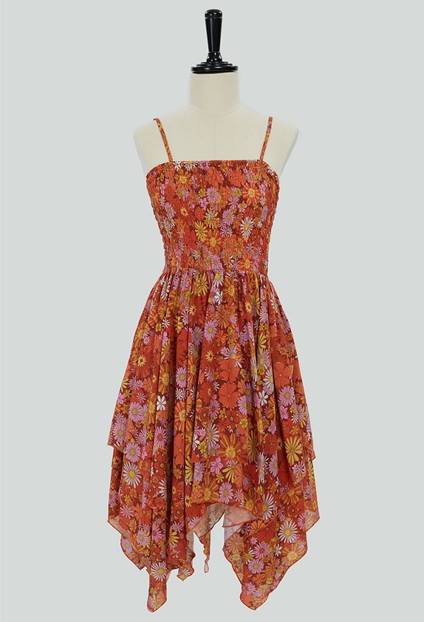 ヴィンテージ 1970s 女性用 花柄 ドレス