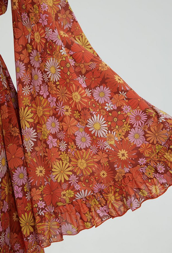 ヴィンテージ 1970s 女性用 花柄 ドレス