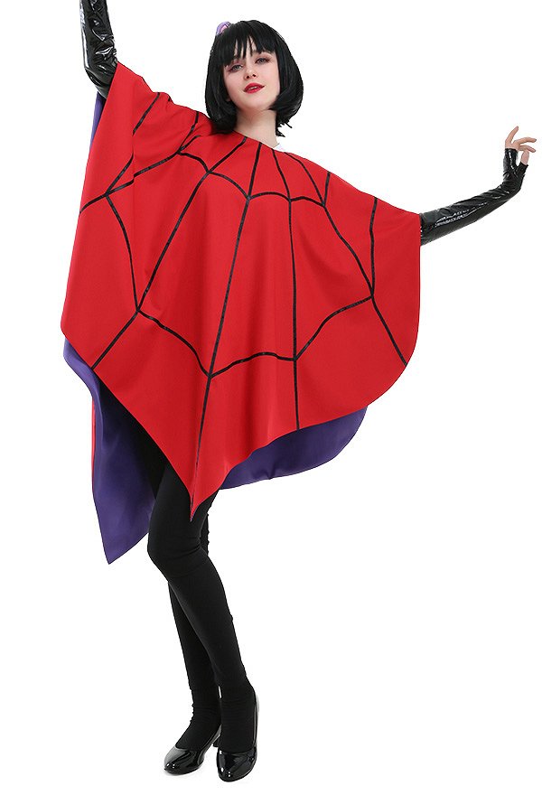 アニメーション ビートルジュース コスプレ コスチューム 赤い クモの網 マント 手袋付き アニメーション ビートルジュース コスプレ コスチューム 赤い クモの網 マント 手袋付き