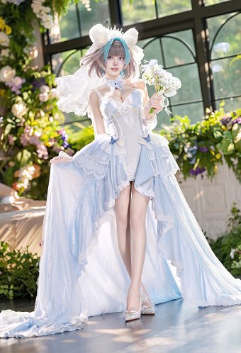 アズールレーン チェシャー 花嫁 8周年記念 永恒誓約 コスプレ 衣装