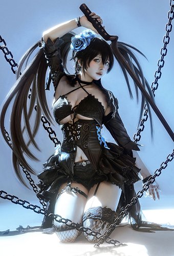 ブラック★ロックシューター 「エリシュカ[深淵の薔薇]」コスプレ 衣装