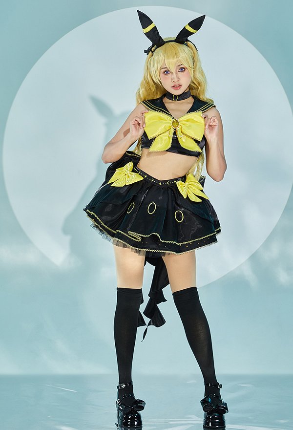 ポケモン ブラッキー セーラー服 可愛い 洋服 ドレス 黒色 ポケモン ブラッキー セーラー服 可愛い 洋服 ドレス 黒色