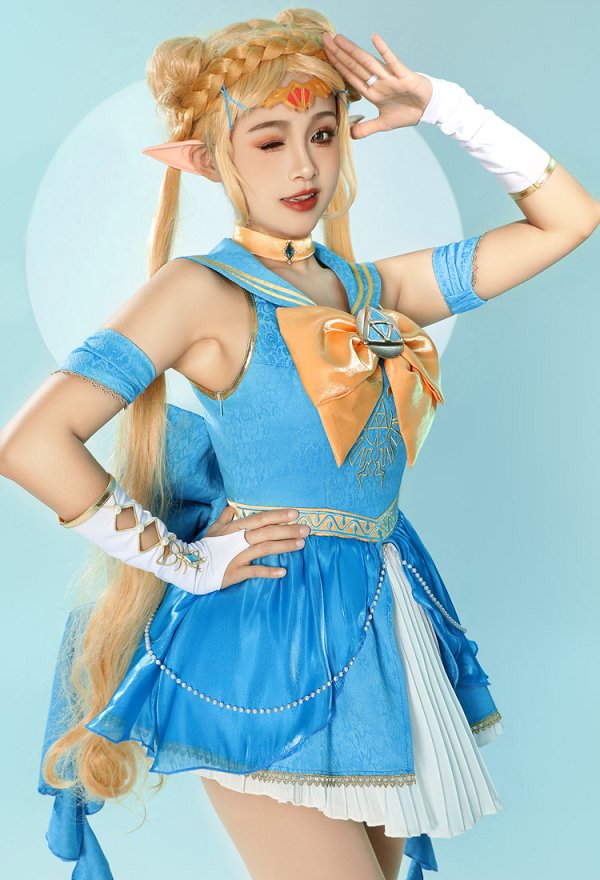 ゼルダ セーラー服 可愛い 洋服 ドレス 青色 ゼルダ セーラー服 可愛い 洋服 ドレス 青色