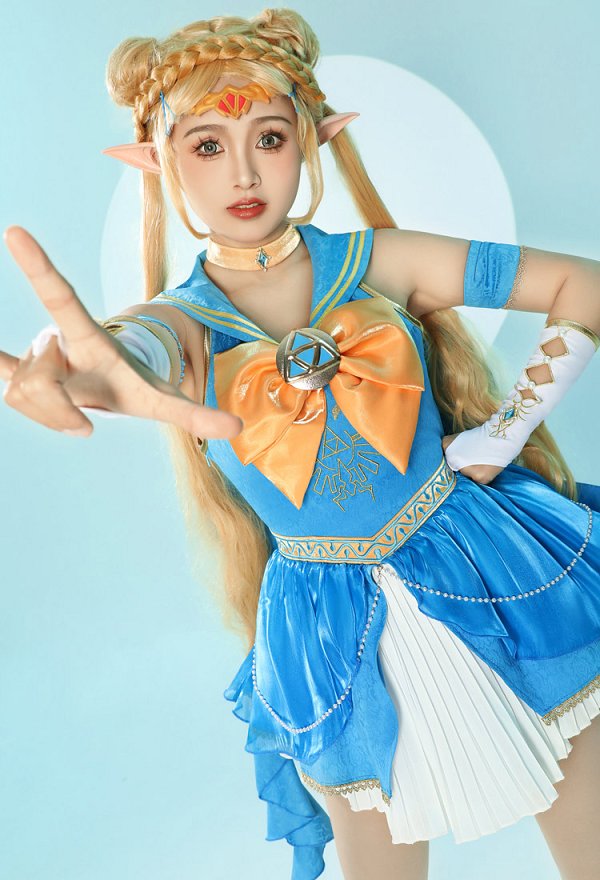 ゼルダ セーラー服 可愛い 洋服 ドレス 青色 ゼルダ セーラー服 可愛い 洋服 ドレス 青色