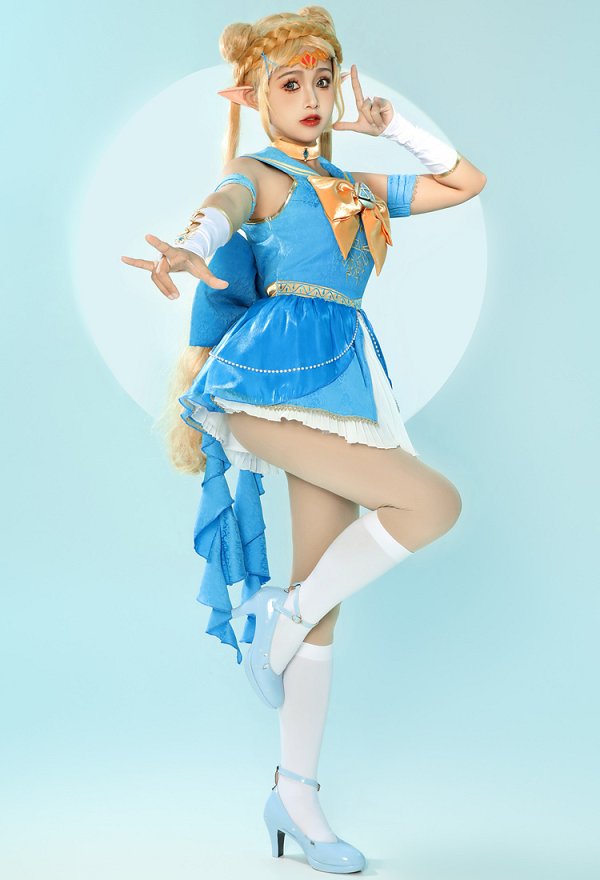 ゼルダ セーラー服 可愛い 洋服 ドレス 青色 ゼルダ セーラー服 可愛い 洋服 ドレス 青色
