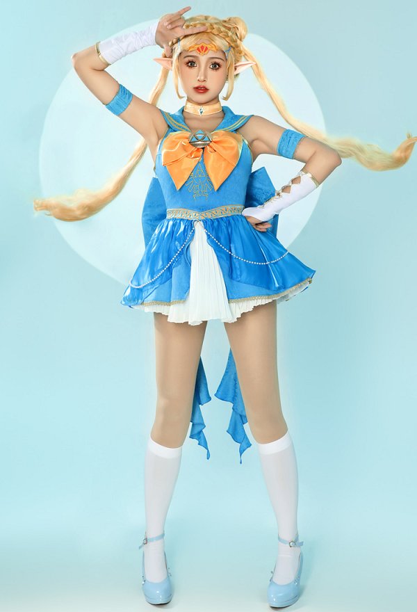 ゼルダ セーラー服 可愛い 洋服 ドレス 青色 ゼルダ セーラー服 可愛い 洋服 ドレス 青色