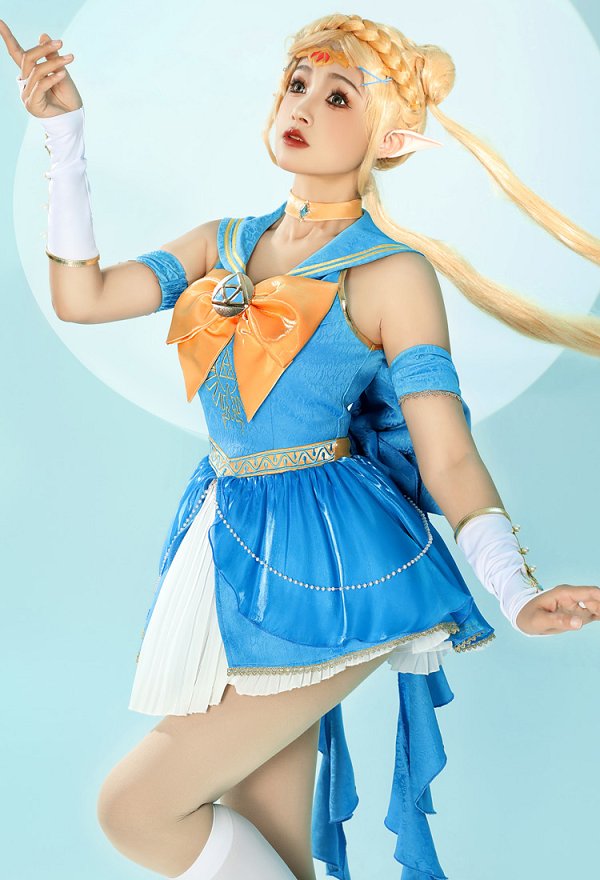 ゼルダ セーラー服 可愛い 洋服 ドレス 青色 ゼルダ セーラー服 可愛い 洋服 ドレス 青色