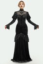 中世 ハロウィン ブラック セクシー レース スリムフィット ドレス