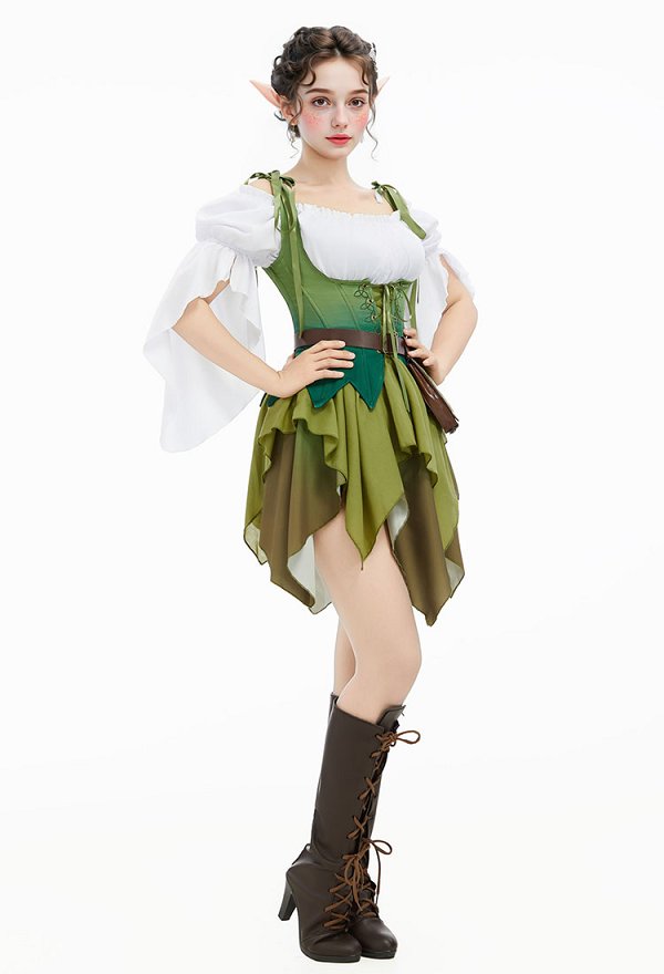 中世 ハロウィン エルフ 妖精 コルセット セットアップ