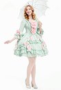 中世 ポンパドール ショート ミントグリーン ヴィンテージ ドレス