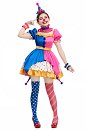 ハロウィン カラフル サーカス ピエロ コスプレ 衣装
