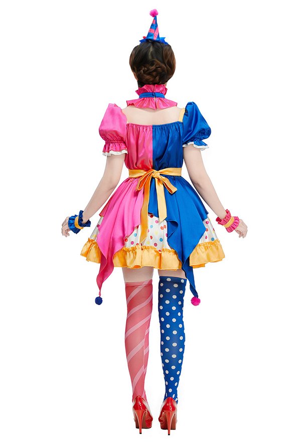 ハロウィン カラフル サーカス ピエロ コスプレ 衣装
