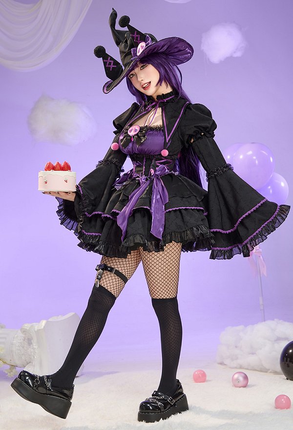 クロミ　ハロウィン　魔女 魔女 ハロウィン ドレス - サンリオ クロミ コスプレ | カジュアル