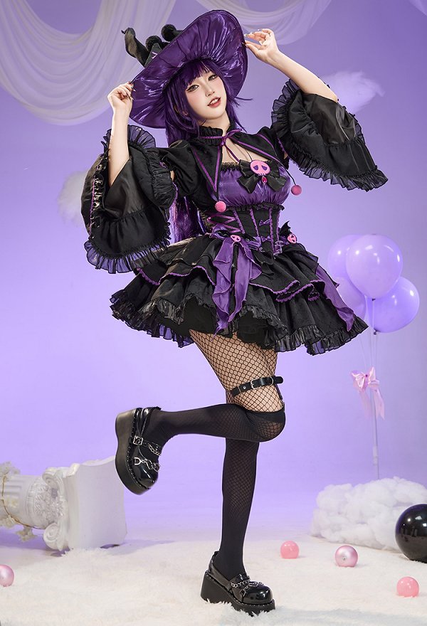 サンリオ クロミ 擬人 魔女 コスプレ ハロウィン ドレス サンリオ クロミ 擬人 魔女 コスプレ ハロウィン ドレス