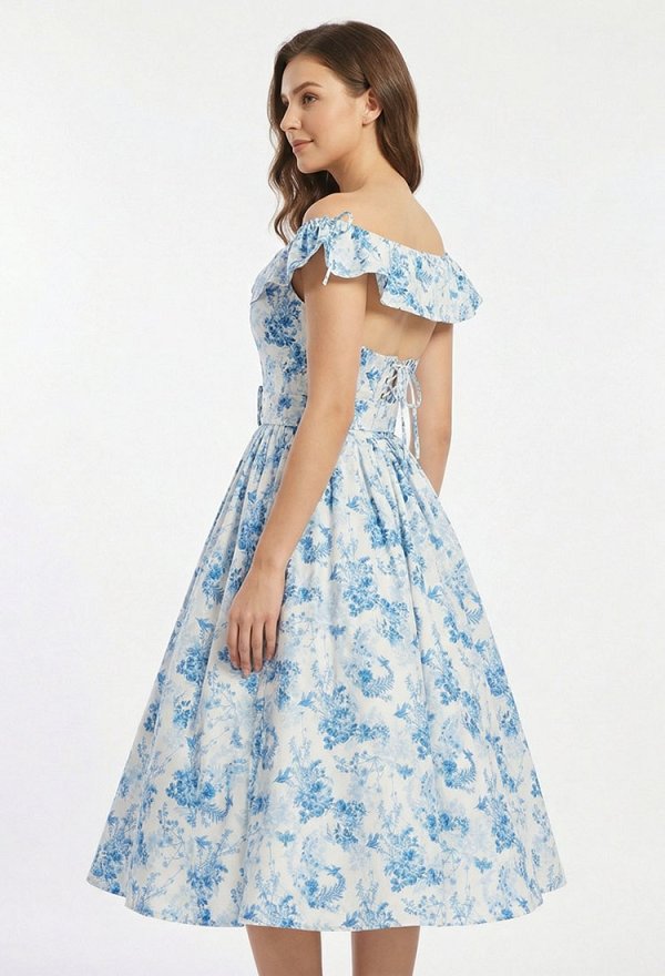1950年代 レトロ 小花柄 プリント ワンピース