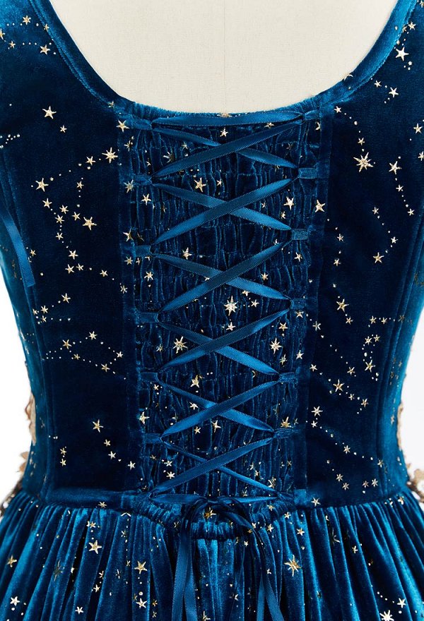 中世 ルネサンス エルフ 星月夜 ベルベット ドレス 中世 ルネサンス エルフ 星月夜 ベルベット ドレス
