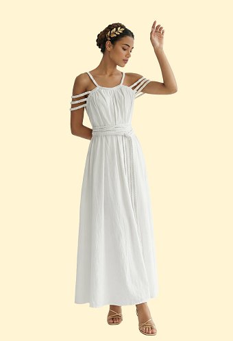 ギリシャの女神 ミニマル 編み込み ドレス