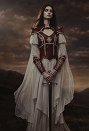 中世 女戦士 レザー アーマー ガントレット付き