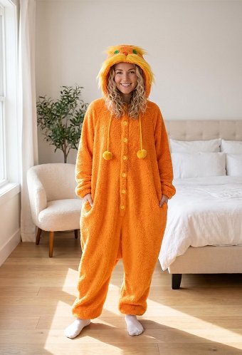 オレンジ色 ふわふわ パジャマ ハロウィン用 ルームウェア