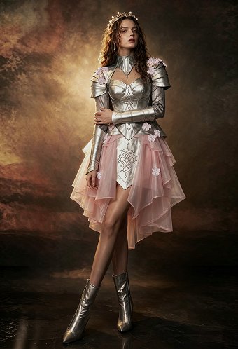 中世 ファンタジー 女戦士 プリンセス ドレス コルセット 手袋付き