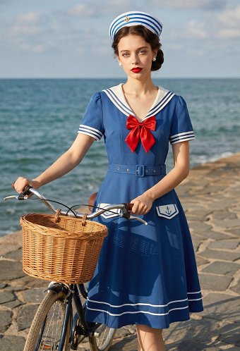 レディース 1950s セーラー ワンピース