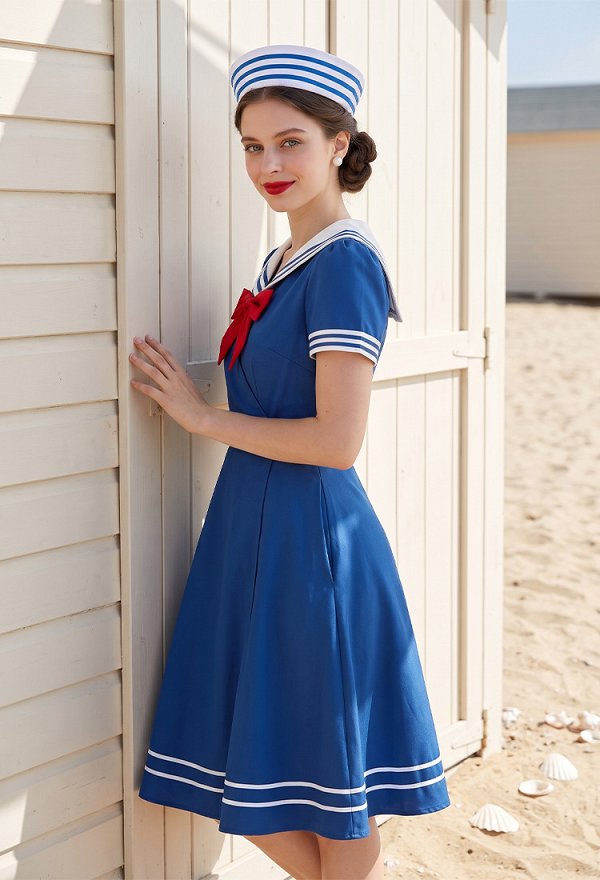 レディース 1950s セーラー ワンピース